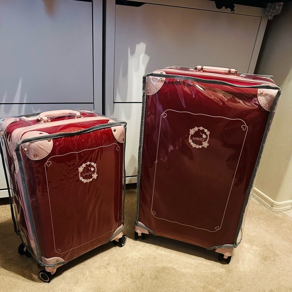 Urecity Vintage red luggage - Picture 2 of 4